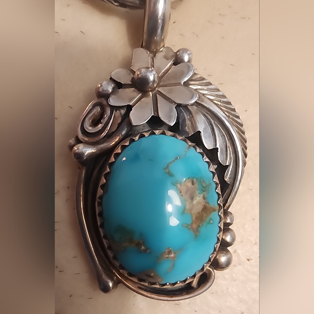 Sterling and turquoise pendant